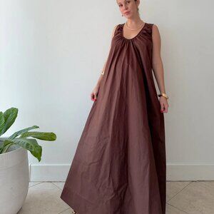Gabrielle Bit Chocolate-colored Mid-Length Dress